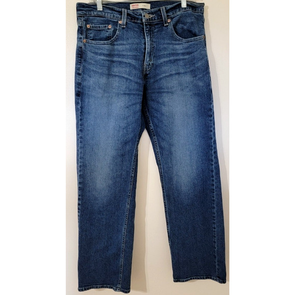Mens Signature Levi's Relaxed Jeans 32 x 30 Blue Denim Pants Stretch - Picture 4 of 12